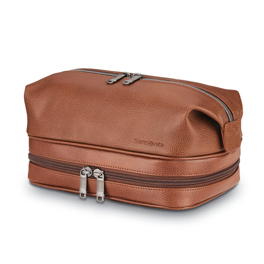 Classic Leather Zip Bottom Travel Kit