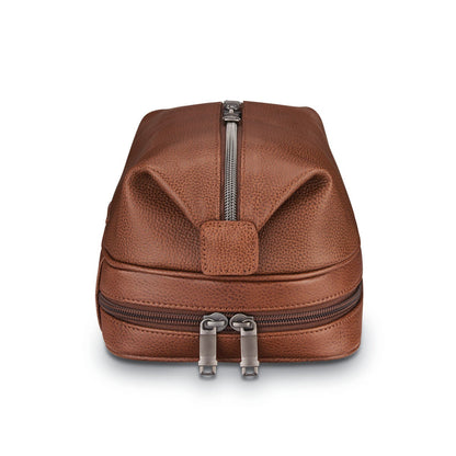 Classic Leather Zip Bottom Travel Kit