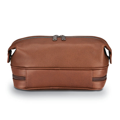 Classic Leather Zip Bottom Travel Kit